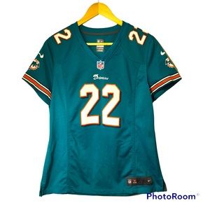 Nike Miami Dolphins on Field #22 Bush NFL Football Jersey Woman’s Size Large